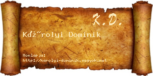 Károlyi Dominik névjegykártya