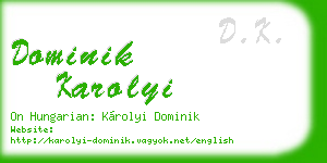 dominik karolyi business card