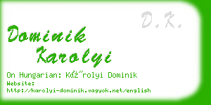 dominik karolyi business card